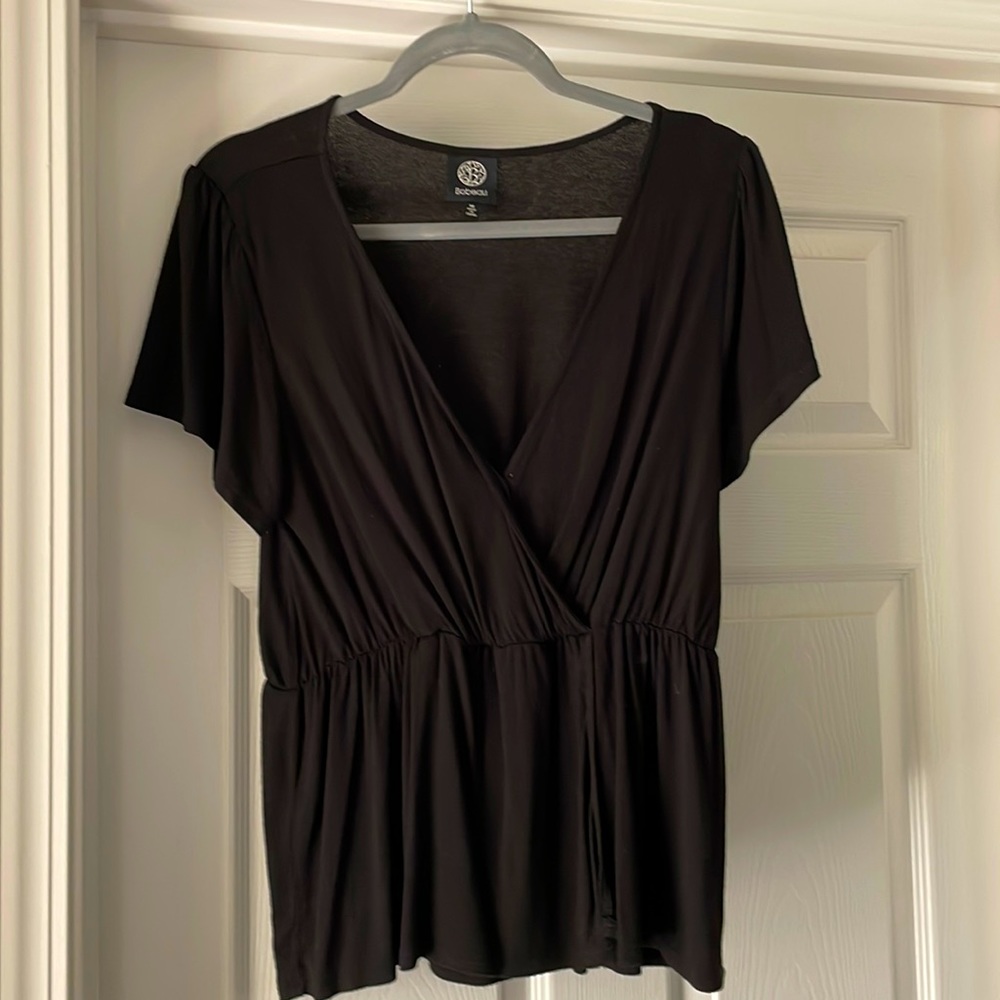 Faux wrap peplum top